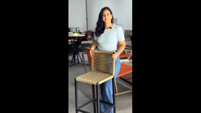 Banqueta Guarujá - Feito em alumínio e corda náutico