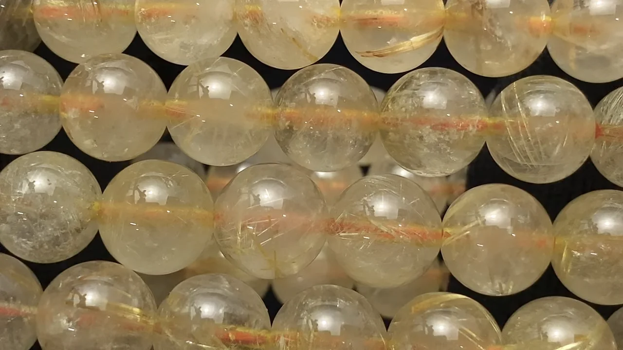 動画】ルチルクォーツAA+ ラウンド【9mm】【10mm】【11mm】 1連(ブレス