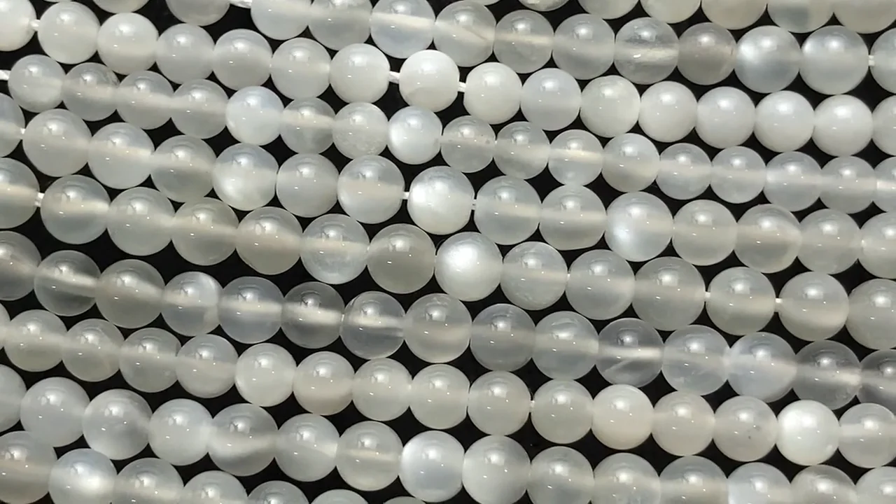 タンザニア産ホワイトムーンストーン ラウンド4.5mm 1連｜天然石ビーズ