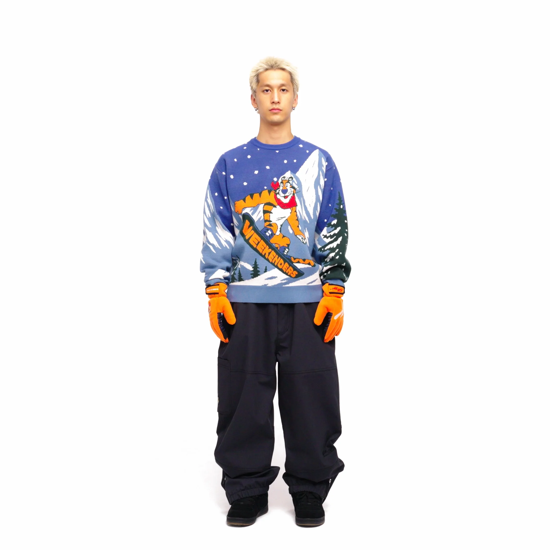 MUSINSA公式 | WKNDRS KELLOGGS MOUNTAIN KNIT SWEATER (BLUE)