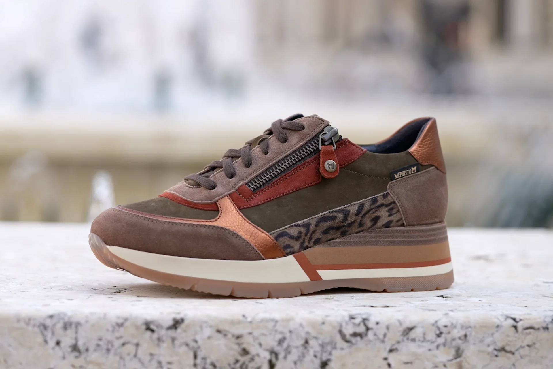 MEPHISTO TIZIANA | Vrouwen Sneaker Kastanjebruin Leer Nubuck