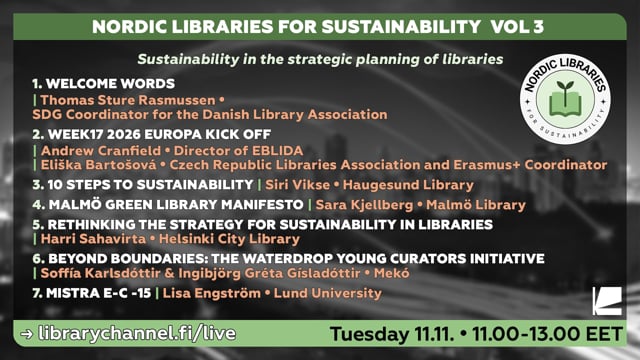 Nordic Libraries for Sustainability Vol 3 – Sustainability in the strategic planning of libraries