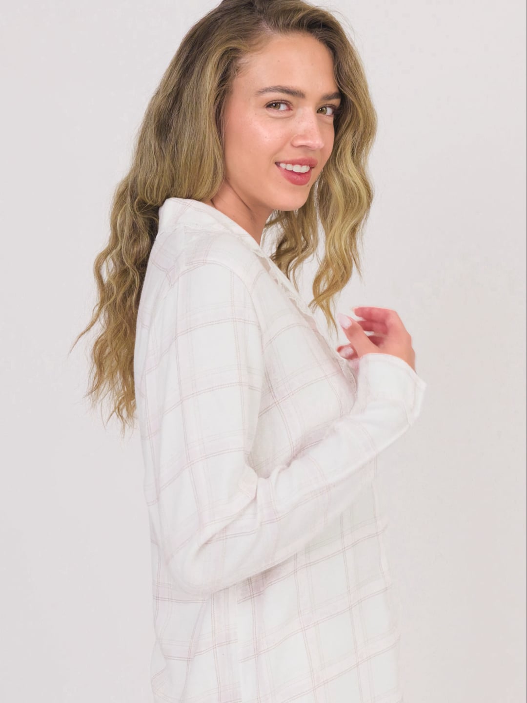 סט פיג’מה מכופתרת פלנל PLAID