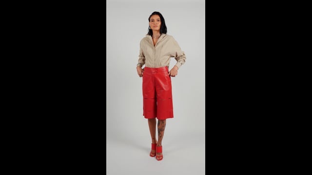 Bermuda de Couro FIG+GC Vermelho