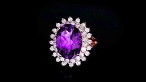 9.00 Carat Amethyst and 1.60 ct. t.w. Diamond Ring in 14kt Rose Gold