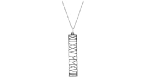 Sterling Silver Personalized Roman Numeral Date Pendant Necklace