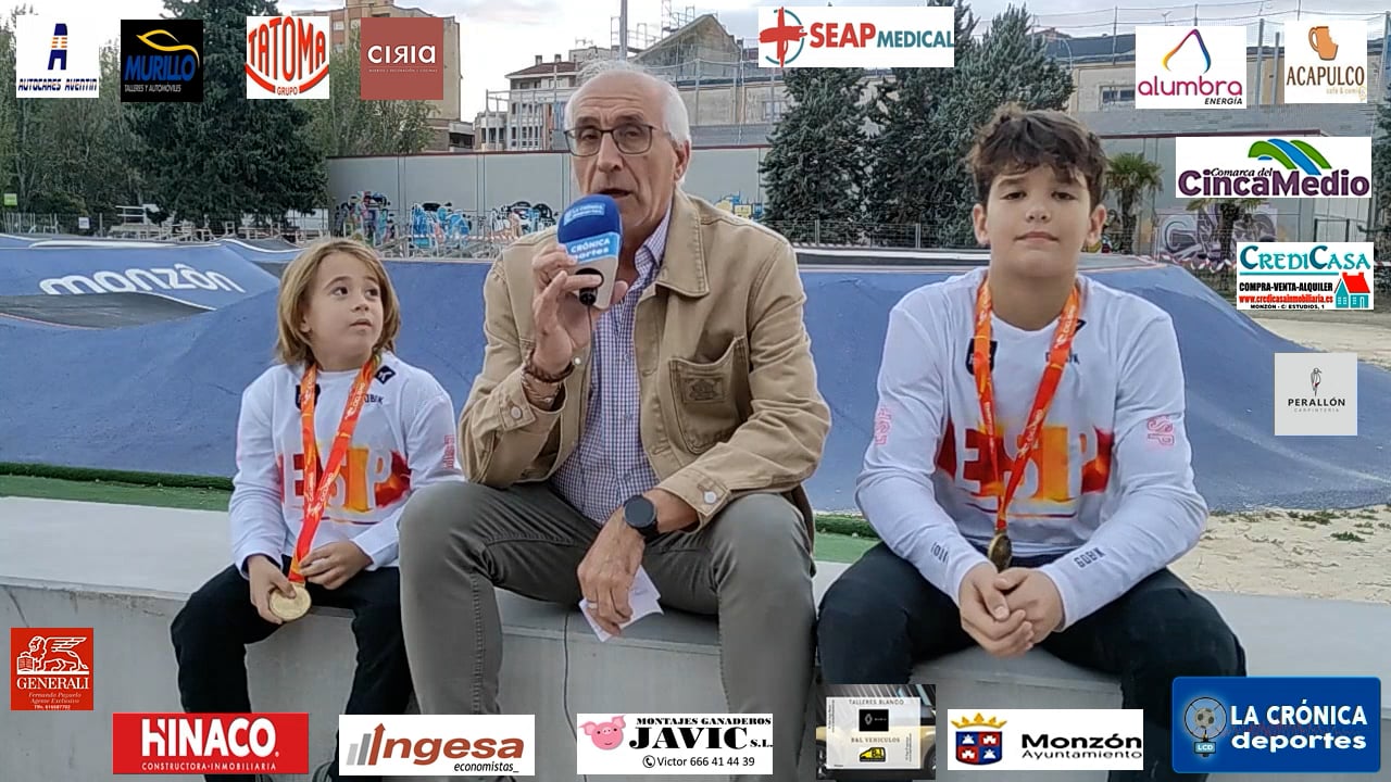 ALEX SERRANO DE ALBALATE DEL CINCA  EN  PROMESA  Y MARCOS BARRANCO DE MONZÓN EN ALEVÍN, AMBOS DEL CLUB BIOFRUTAL SPORT,  CAMPEONES DE ESPAÑA DE PUMPTRACK