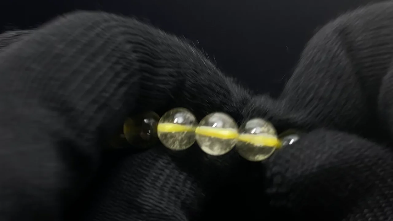 動画】【1点もの】リビアングラス ラウンド7mm 1連(ブレス) NO.2