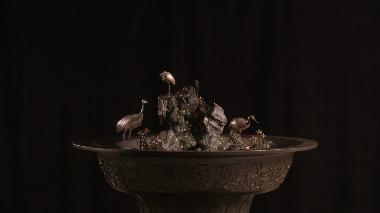 Sculpture Study: cast iron gold and diamond fountain art film