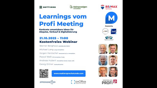 Learnings vom Profi Meeting: Konkrete umsetzbare Ideen für Akquise, Verkauf & Digitalisierung.