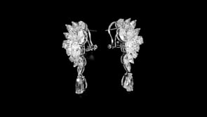 11.00 ct. t.w. Lab-Grown Diamond Cluster Drop Earrings in 14kt White Gold