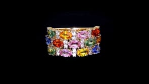 4.80 ct. t.w. Multicolored Sapphire Ring in 14kt Yellow Gold