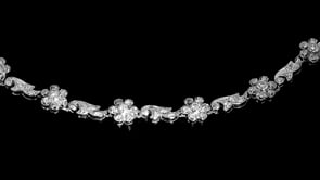 C. 1990 Vintage 3.53 ct. t.w. Diamond Flower Necklace in 14kt White Gold