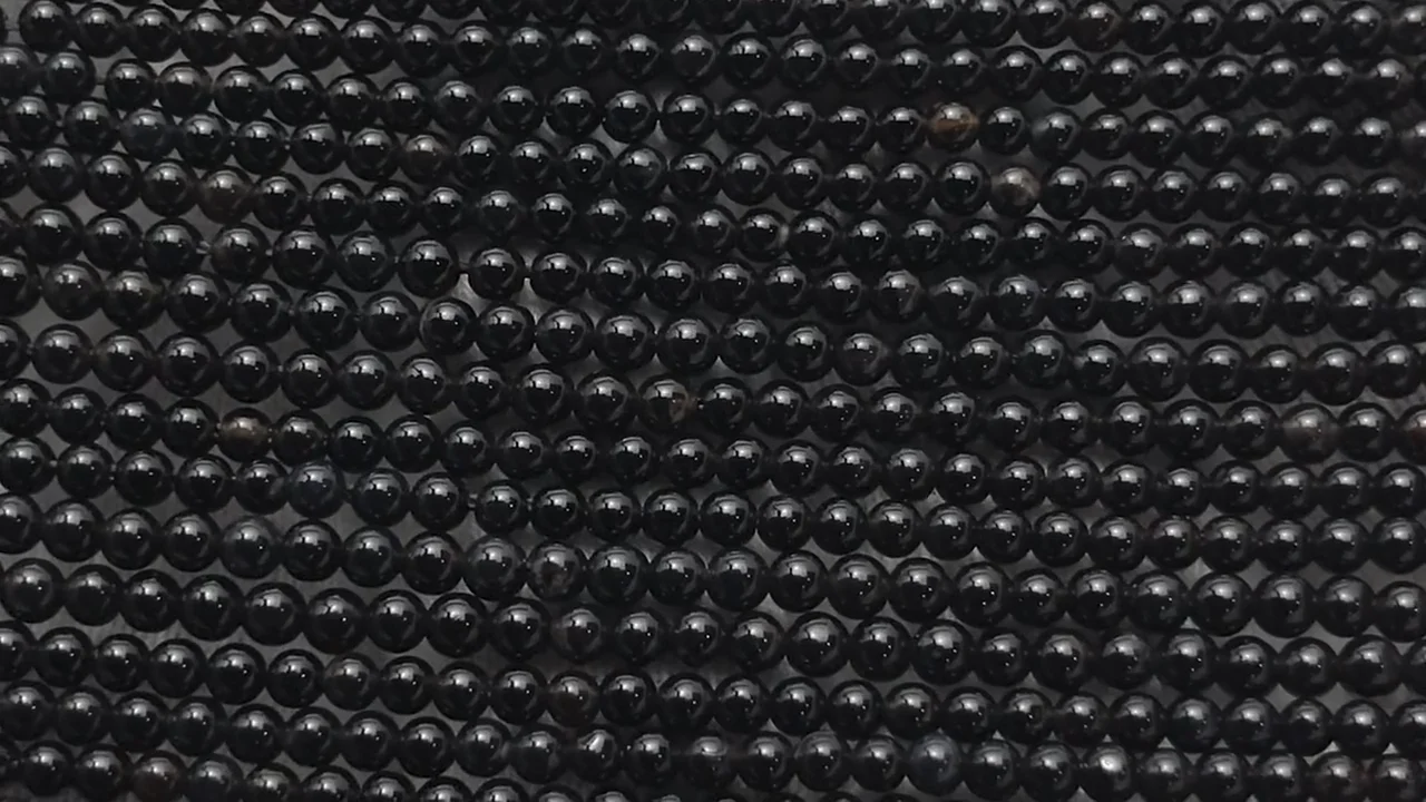 動画】オニキス 極小ラウンド2mm 1連(約36cm) - 天然石ビーズ