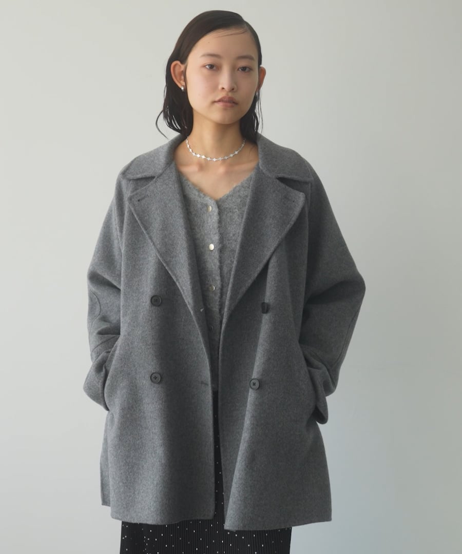 casheepフードショート A part by ジャケット　アウター グレー casheepフードショート A part by ジャケット アウター グレー