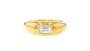 .50 Carat Emerald-Cut Lab-Grown Diamond Ring in 18kt Gold Over Sterling