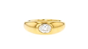.50 Carat Oval Lab-Grown Diamond Ring in 18kt Gold Over Sterling