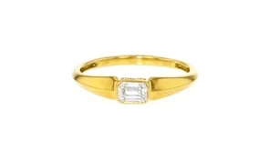 .33 Carat Emerald-Cut Lab-Grown Diamond Ring in 18kt Gold Over Sterling