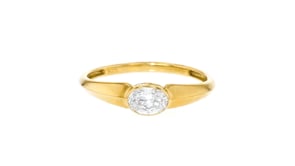 .33 Carat Oval Lab-Grown Diamond Ring in 18kt Gold Over Sterling