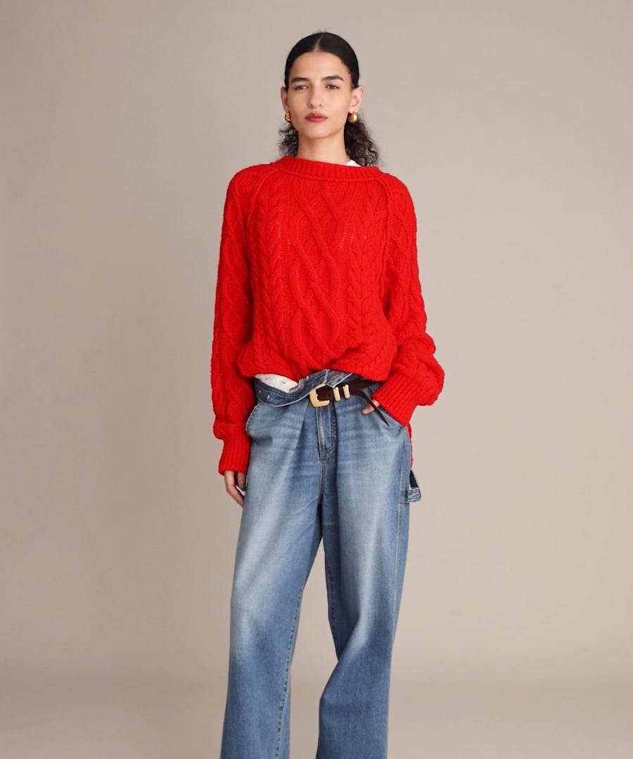 BRILLブリル赤テンジクコットンオーバープルオーバー　トップス美品春ニットss BRILL｜ブリルのプルオーバー（ニット）通販｜ELLE SHOP (エル・ショップ)