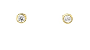 .50 ct. t.w. Bezel-Set Lab-Grown Diamond Stud Earrings in 18kt Gold Over Sterling