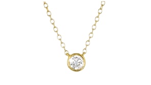 .25 Carat Bezel-Set Lab-Grown Diamond Solitaire Necklace in 18kt Gold Over Sterling