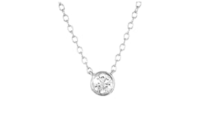.25 Carat Bezel-Set Lab-Grown Diamond Solitaire Necklace in Sterling Silver