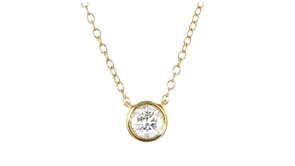 .50 Carat Bezel-Set Lab-Grown Diamond Solitaire Necklace in 18kt Gold Over Sterling