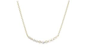 .50 ct. t.w. Lab-Grown Diamond Curved Bar Necklace in 18kt Gold Over Sterling