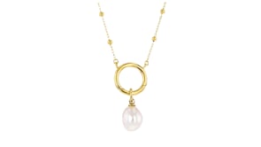 7-7.5mm Cultured Baroque Pearl Charm in 14kt Yellow Gold