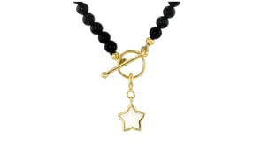 Mother-of-Pearl Star Charm in 18kt Gold Over Sterling