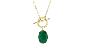 5.25 Carat Emerald Toggle Necklace in 18kt Gold Over Sterling