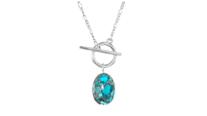 Turquoise Toggle Necklace in Sterling Silver