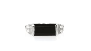 Onyx Ring with 1.5-2mm Cultured Pearls in Sterling Silver