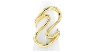 Italian 18kt Gold Over Sterling Open-Space Wave Ring