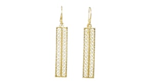 18kt Gold Over Sterling Filigree Bar Drop Earrings