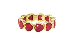 7.00 ct. t.w. Ruby Heart Ring in 18kt Gold Over Sterling
