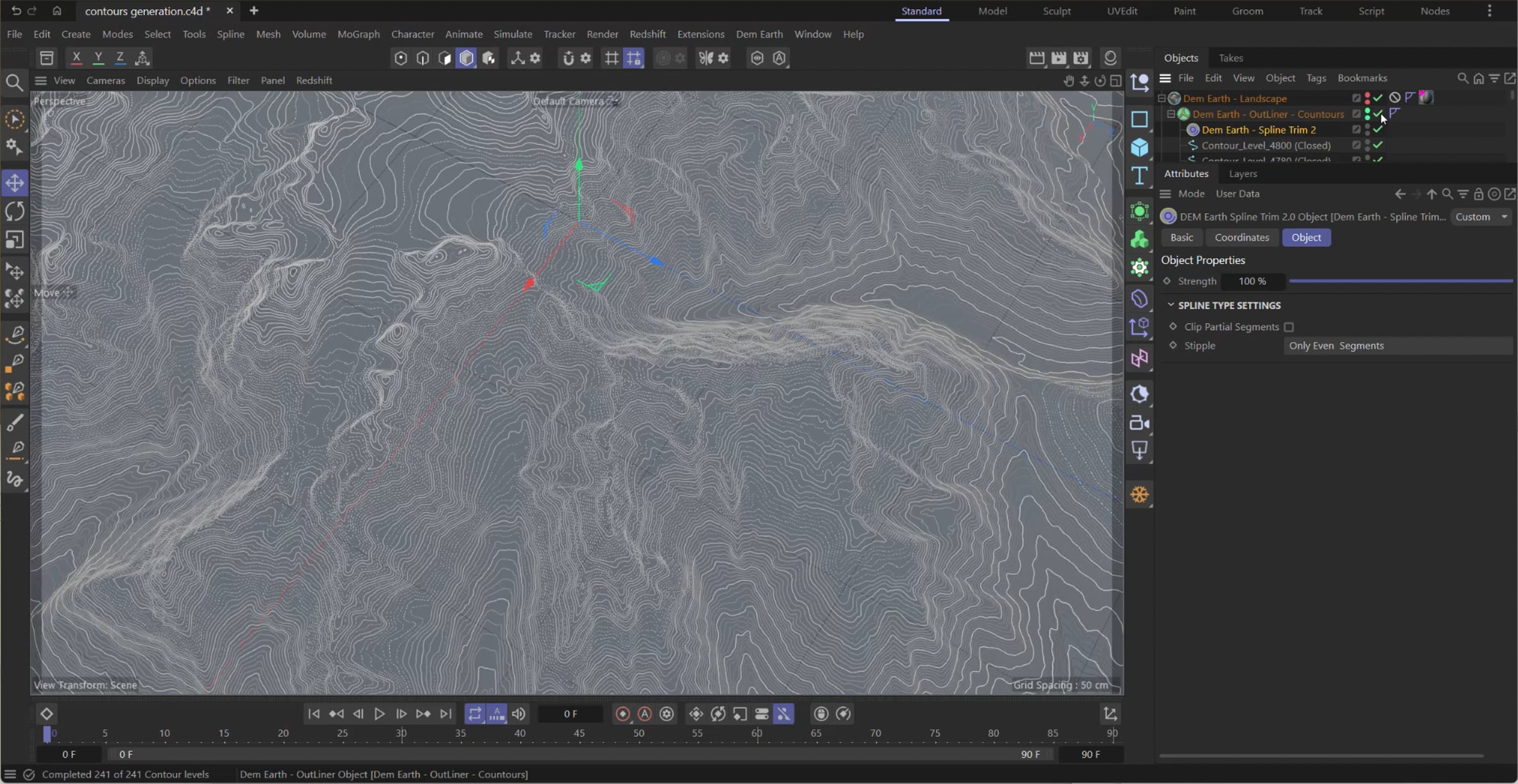 Contour Generation using the Poly object in DEM Earth | Videos & Movies ...