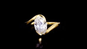 2.00 Carat Lab-Grown Diamond Asymmetrical Ring in 14kt Yellow Gold