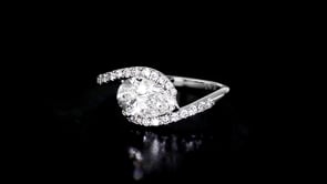 1.20 ct. t.w. Lab-Grown Diamond Asymmetrical Ring in 14kt White Gold