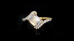 2.25 ct. t.w. Lab-Grown Diamond Tilted Ring in 14kt Yellow Gold