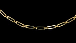 Italian 14kt Yellow Gold Alternating Paper Clip Link Necklace