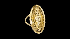 Italian 18kt Yellow Gold Floral Openwork Ring
