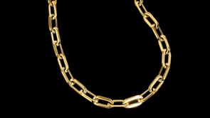 Italian 18kt Yellow Gold Paper Clip Link Necklace