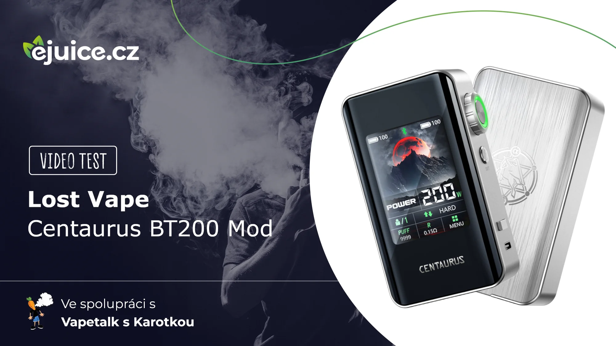 Lost Vape Centaurus BT200 Mod - video test (CZ)