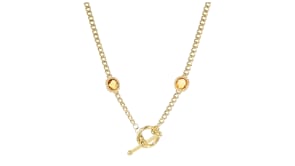 Italian 4.00 ct. t.w. Citrine Curb-Link Toggle Necklace in 18kt Gold Over Sterling