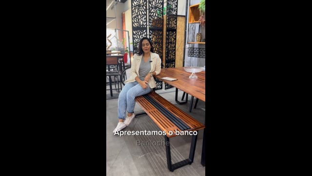 Banco Bariloche P - Feito em alumínio e madeira maciça