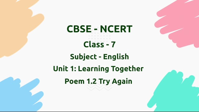 Try Again – Class 7 English