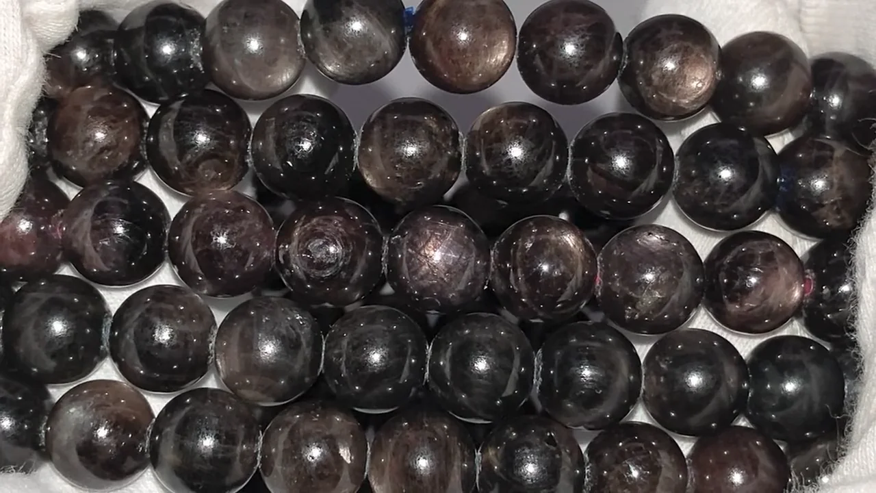 ブラックスタールビー ラウンド8mm ブレスレット｜天然石ビーズの卸 