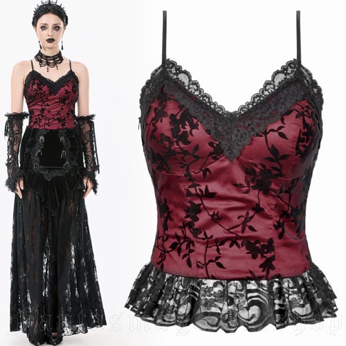Crimson Lace Camisole Top - Dark in Love